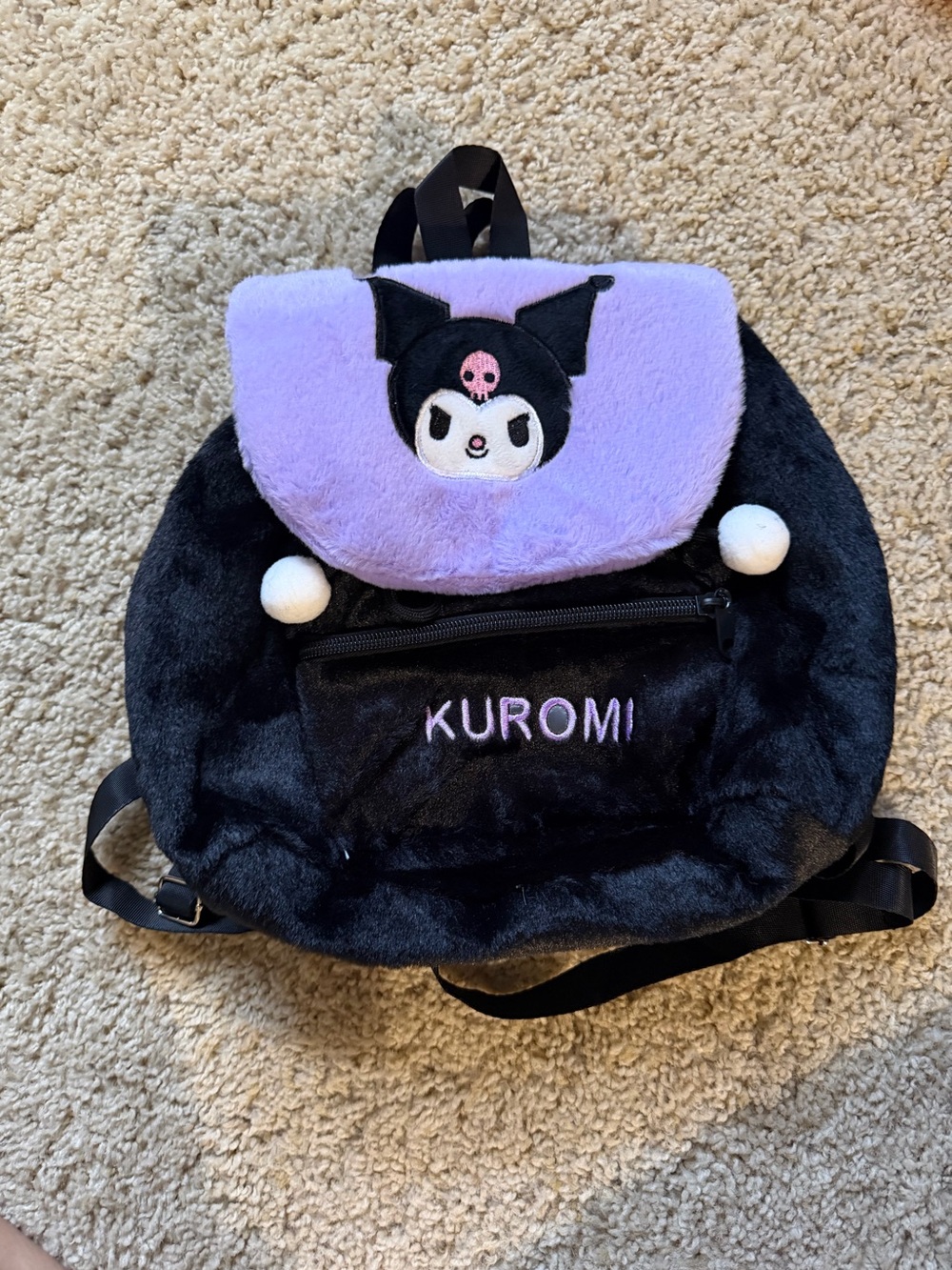 Kuromi Mini Backpack - Black & Lavender